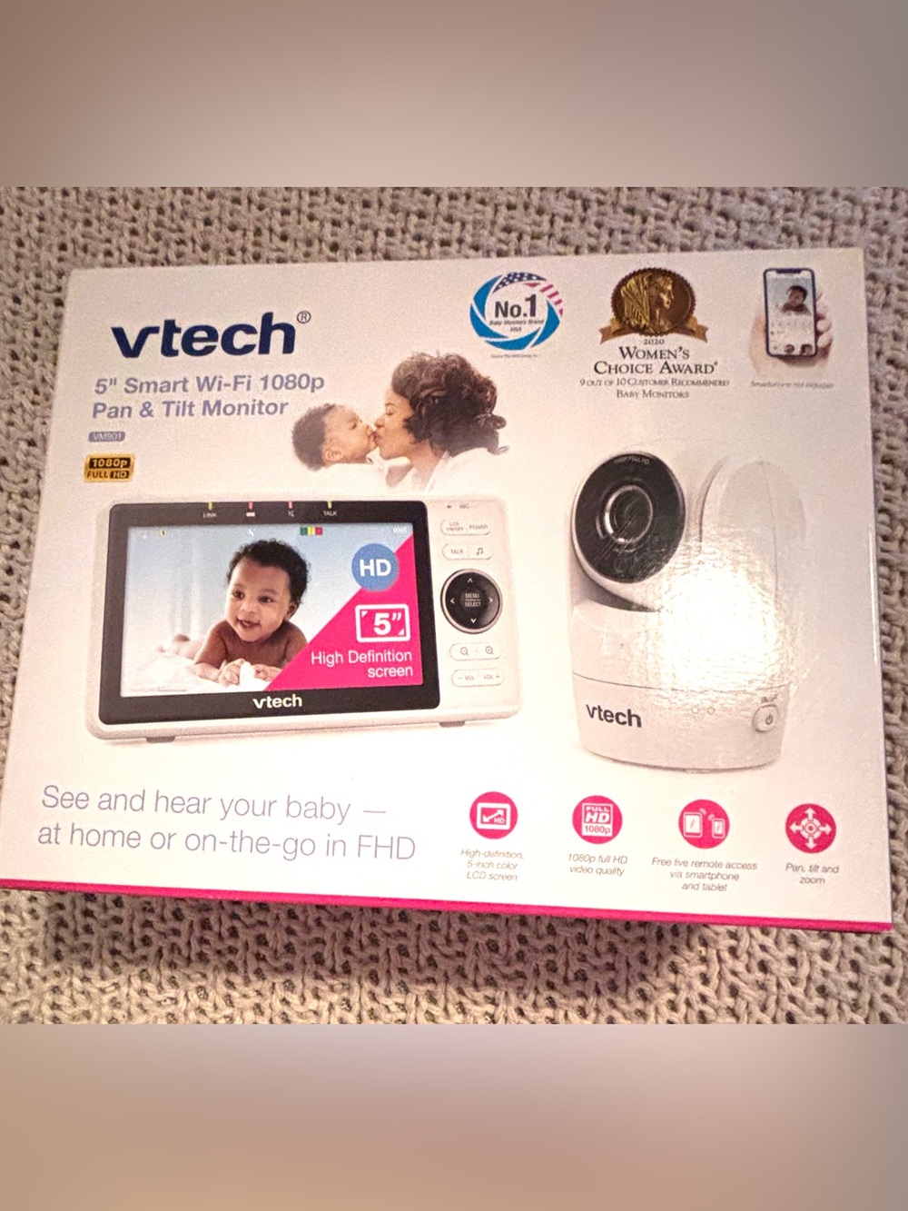 UNOPENED VTech White Smart WiβFi 1080p Baby Monitor with 5" HD Screen